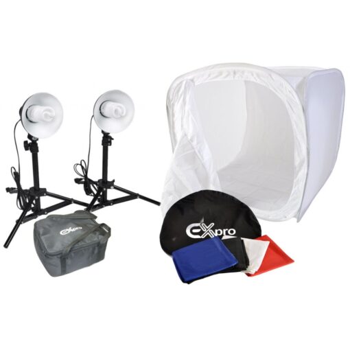 Ex-Pro Photographic Product Kit Pro180 Midi Day Light Set Continuous Lighting with 40cm Tent