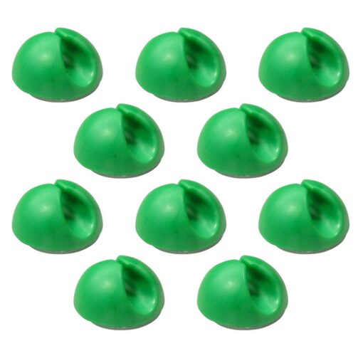 10 Pack Single Cable Desk Tidy Clips, Self Adhesive Cord Holder Clips for USB Power Wire PC Office Home, Green