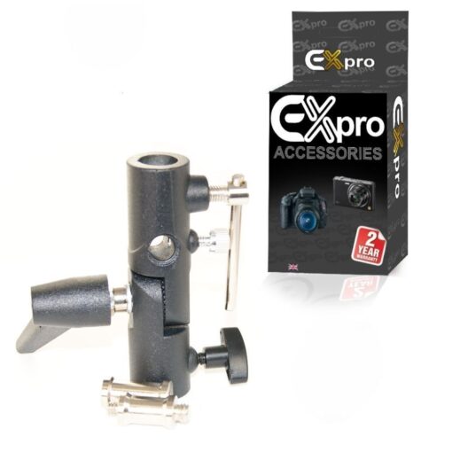 Ex-Pro® Tilt and Swivel Umbrella Holder for Light Stand 1/4" 3/8" Adapters 2 Section