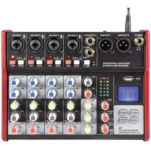 Citronic CSM-6 Compact Mixers With USB / Bluetooth Digital FX Mixing Desk Studio