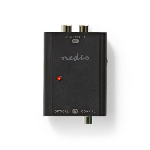 Digital to Stereo Audio Converter, RCA (S/PDIF) + TosLink Optical to 2x RCA (Stereo L/R) Converter Adapter with Mains Power Cable,...