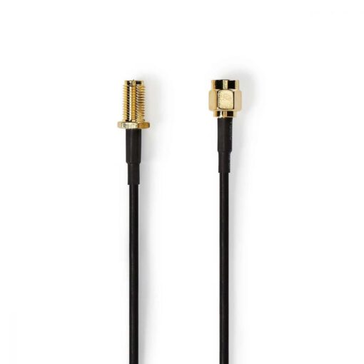 Black 2m Reverse Polarity SMA Male to Reverse Polarity SMA Female Antenna Extension Coax Cable for Wi-Fi LAN WAN Router Antenna