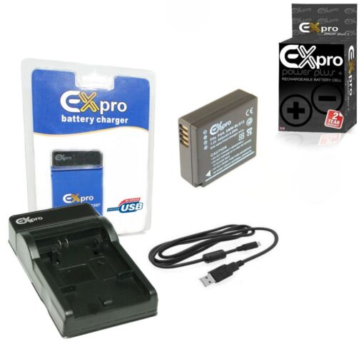 Ex-Pro® Panasonic DMW-BLG10 DMW-BLG10E - EZi-Power USB Charger, Battery & USB Cable for DMW-BLG10E Battery