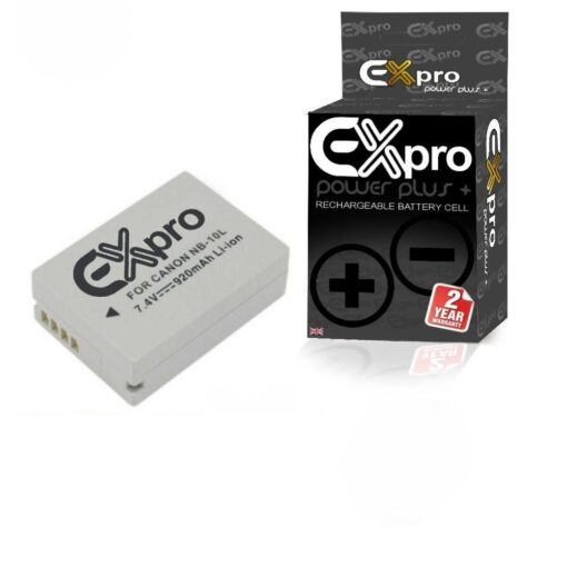 Ex-Pro® Canon NB-10L, NB10L High Power Plus+ Digital Camera Battery