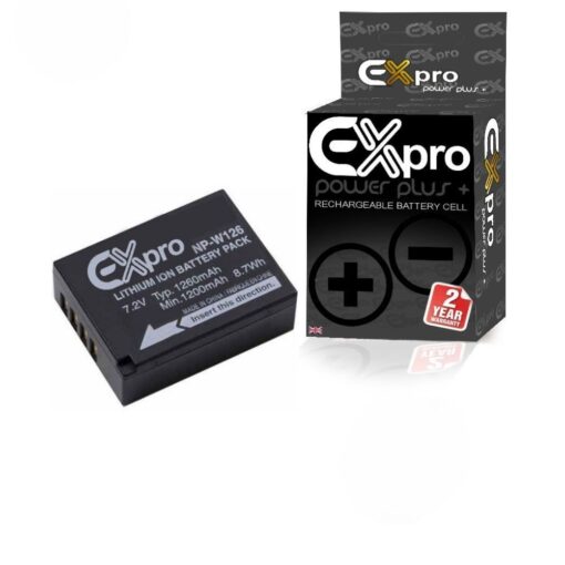 Ex-Pro® Fuji NP-W126 NPW126 High Power Plus+ 1260mAh 2 Year Warranty Replacement Lithium Li-on Digital Camera Battery