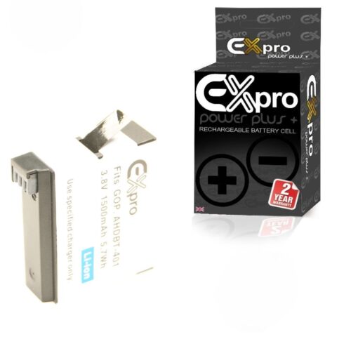 Ex-Pro GoPro AHDBT-401, Ultra High Capacity 1500mAh Lithium Li-on Digital Camera Battery for GoPro 4