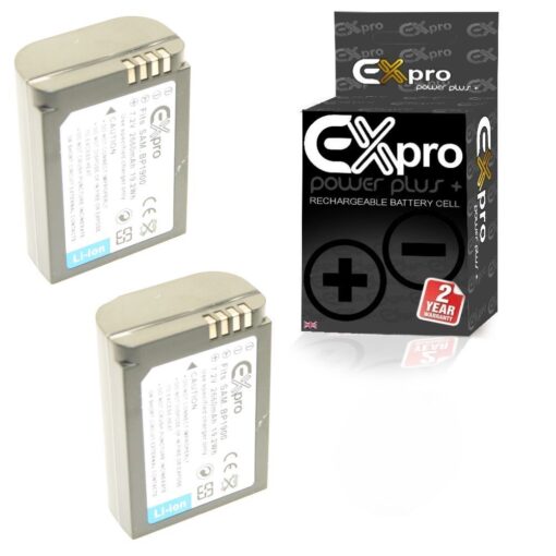 Ex-Pro® Samsung BP1900 - 2660mAh High Rated Ultra Power Plus+ Battery for Samsung  NX1 Digital Camera [2 Pack]