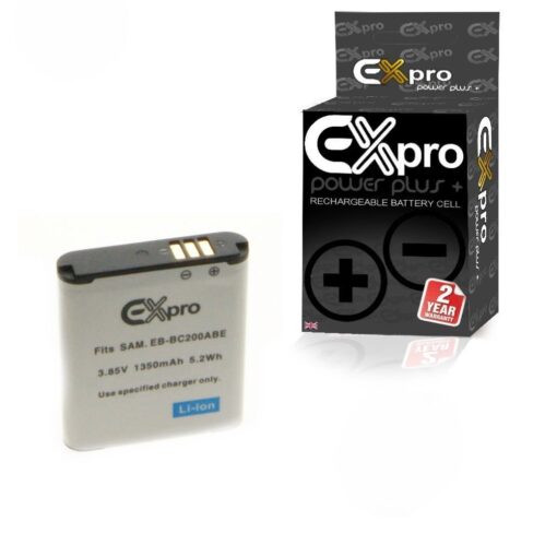 Ex-Pro Samsung EB-BC200ABE BC200AB, Ultra High Capacity 1350mAh Lithium Li-on Digital Camera Battery for Samsung Gear 360