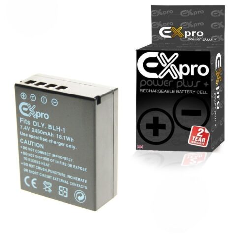 Ex-Pro® Olympus BLH-1 - 2450mAh [Fully Decoded] High Rated Power Plus+ Lithium Li-on Digital Camera Battery