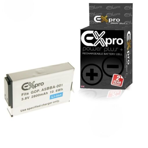 Ex-Pro GoPro ASBBA-001, Ultra High Capacity 2800mAh Lithium Li-on Battery