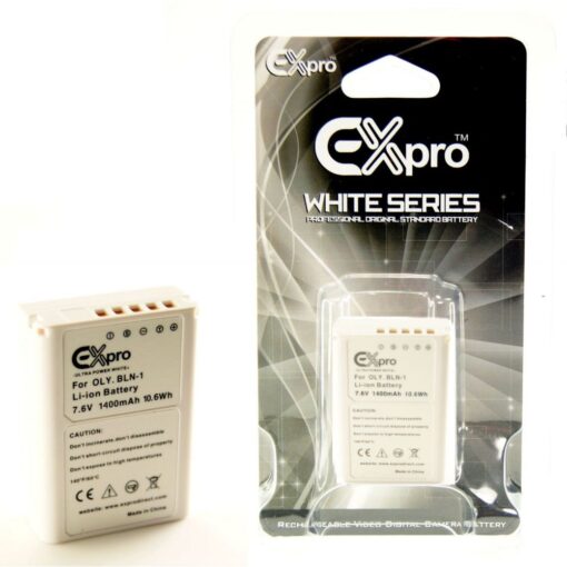 Ex-Pro® Olympus BLN-1, BLN1 Ultra White Series Replacement Battery 7.6v, 1400mAh