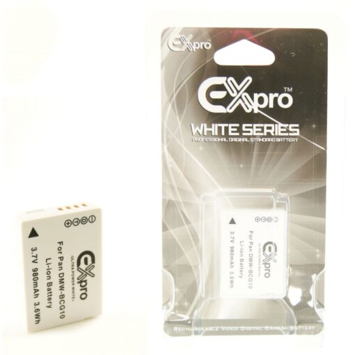Ex-Pro® Panasonic DMW-BCG10E, DMW-BCG10PP Ultra White Series Replacement Battery 3.7v, 980mAh