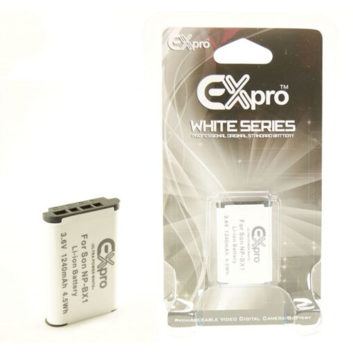 Ex-Pro® Sony NP-BX1, NPBX1 Ultra White Series Replacement Battery 3.6v, 1240mAh