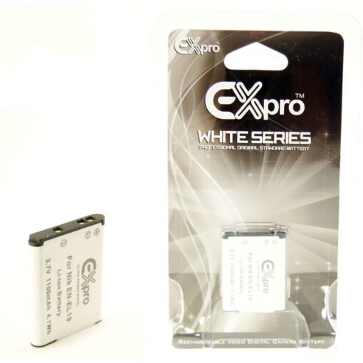 Ex-Pro® Nikon EN-EL19 ENEL19 Ultra White Series Replacement Battery 3.7v, 1100mAh