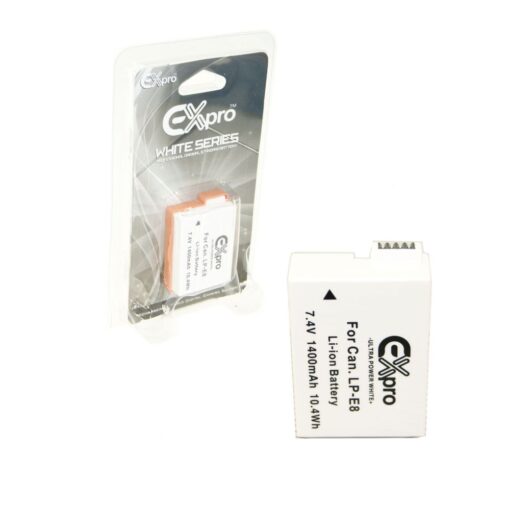 Ex-Pro® Canon LP-E8, LP E8, LPE8 Ultra White Series Replacement Battery 7.4v, 1400mAh
