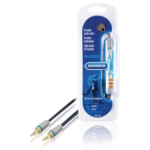 Bandridge Stereo Audio Cable 3.5 mm Male - 3.5 mm Male 5.00 m Blue