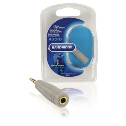 Bandridge Stereo Audio Adapter 2.5 mm Male - 3.5 mm Female Grey