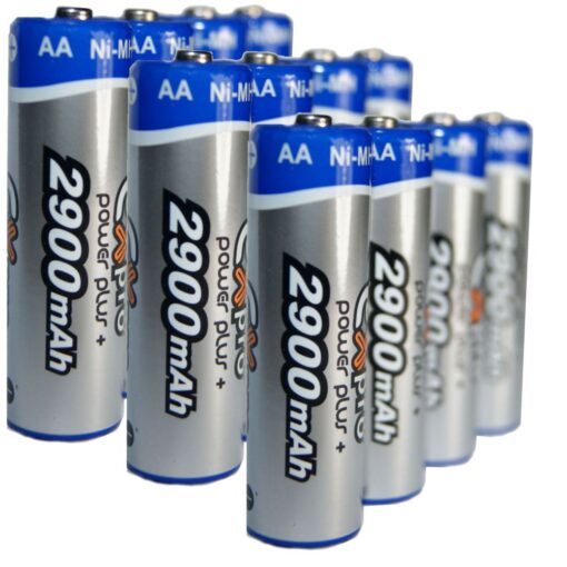 Ex-Pro® Power Plus+ Rechargeable Ni-Mh Batteries - AA Size [2900mAh] - 12 Pack