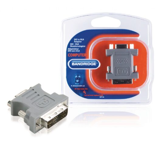 Bandridge DVI Adapter DVI-A 12+5-Pin Male - VGA Female Grey