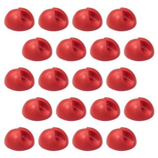 20 Pack Single Cable Desk Tidy Clips, Self Adhesive Cord Holder Clips for USB Power Wire PC Office Home, Red