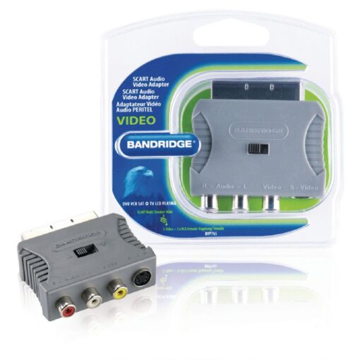 Bandridge SCART Adapter SCART Male - S-Video Female + 3x RCA Female Grey