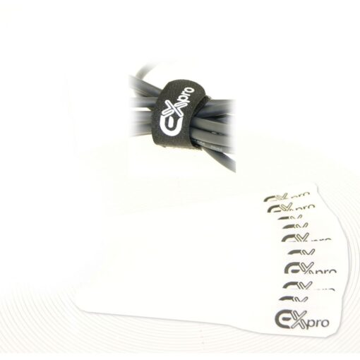 Ex-Pro® Reusable Velcro Hook & Loop Self-Gripping Cable Ties 150mm x 20mm - 10 Pack White [Bulk Pack] [Bulk Pack]
