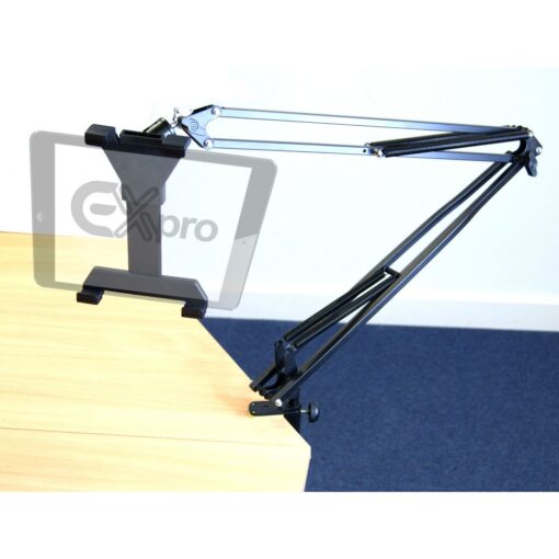 Ex-Pro® Adjustable Desktop Tablet Stand Mount, Easy-lock, 360 swivel, sturdy aluminum arm, adjustable tension for iPad /Tablets