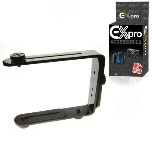 Ex-Pro Double L-shaped Bracket Holder Mount for Camera & Speedlite Flash