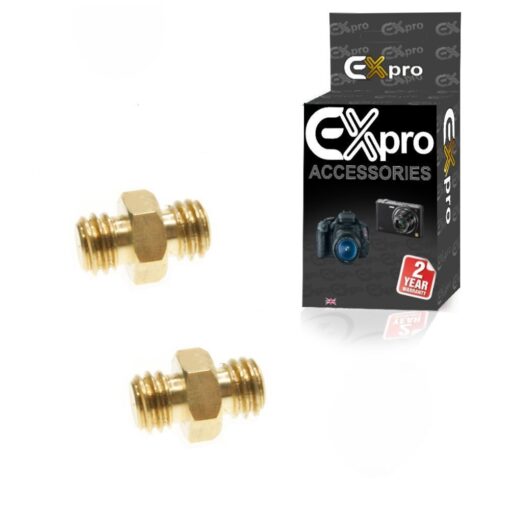 Ex-Pro 3/8" inch Male to 3/8" inch Male 18mm Brass Thread Adapter  - Pack of 2