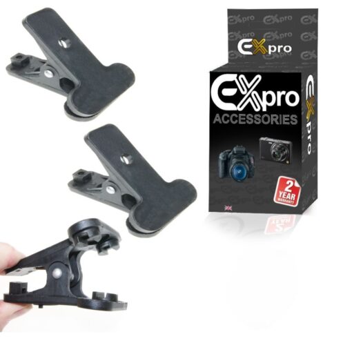 Ex-Pro Studio Background Clip 30mm Notched Plastic Grip - Pack of 2