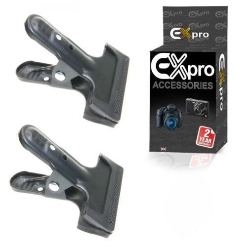 Ex-Pro Studio Background Clip 45mm Metal Grip with Rubber Protective Cover - Pack of 2