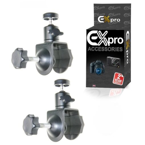 Ex-Pro Multi Functional C-Clamp with 1/4" Mini Ball Head for Lighting, Camera's etc - Pack of 2