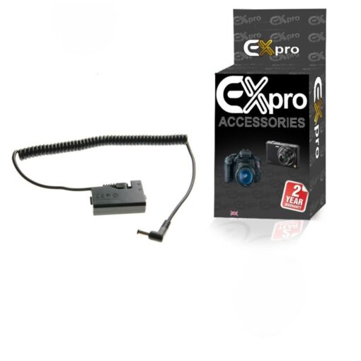 Ex-Pro® Canon DR-E10 LP-E10 Coupler Cable for Ex-Pro Rechargeable Battery Power System for Canon