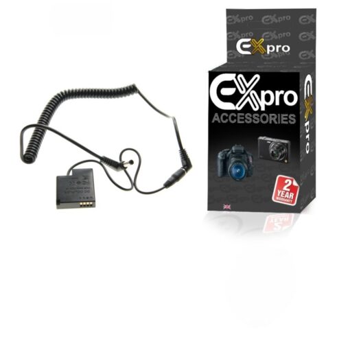 Ex-Pro® Panasonic DMW-DCC15 DMW-BLH7E Coupler Cable for Ex-Pro Rechargeable Battery Power System for Panasonic Lumix