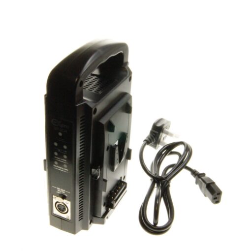 Ex-Pro® V-Mount (V-Lock) Dual Broadcast Battery Quick Charger with 12v XLP DC Output function.