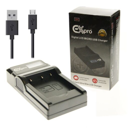 Ex-Pro© Nikon EN-EL15, ENEL15 MH-25, MH25 LCD Go-Charge USB Charger for Nikon DSLR Models