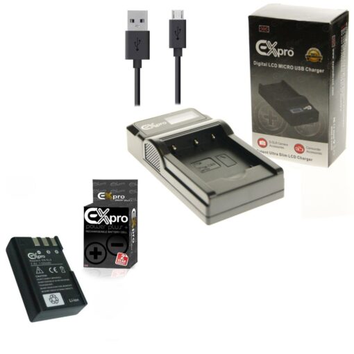 Ex-Pro© Nikon EN-EL9, ENEL9, EN-EL9e, EN-EL9a MH-23, MH23 LCD Go-Charge USB Charger with 1 x Ex-Pro EN-EL9 Battery [VALUE KIT] for...