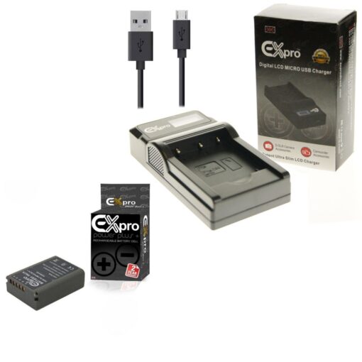 Ex-Pro© Olympus BLN-1, BLN1 BCN-1, BCN14 LCD Go-Charge USB Charger with 1 x Ex-Pro© Olympus BLN-1 - 1220mAh Batteries for OM-D E-M...