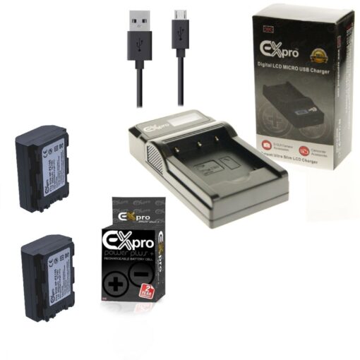 Ex-Pro® Sony NP-FZ100 NPFZ100 BC-QZ1 LCD Go-Charge USB Charger with 2 x Ex-Pro® Sony NP-FZ100 2600mAh Battery