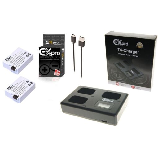 Ex-Pro© Canon LP-E8 LPE8 LC-E8E, LCE8E LCD TRIPPLE  Go-Charge USB Charger with 3 x Ex-Pro LP-E8 Battery [VALUE KIT]