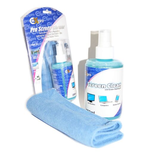 Ex-Pro® Screen Pro Cleaning Fluid (200ml) Large - FREE Large Microfibre Cloth.