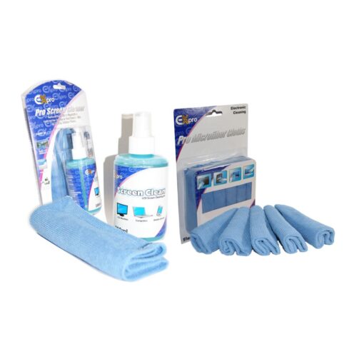 Ex-Pro® Screen Pro Cleaning Fluid (200ml) Large - With 6 Microfibre Cloths. [VALUE PACK]