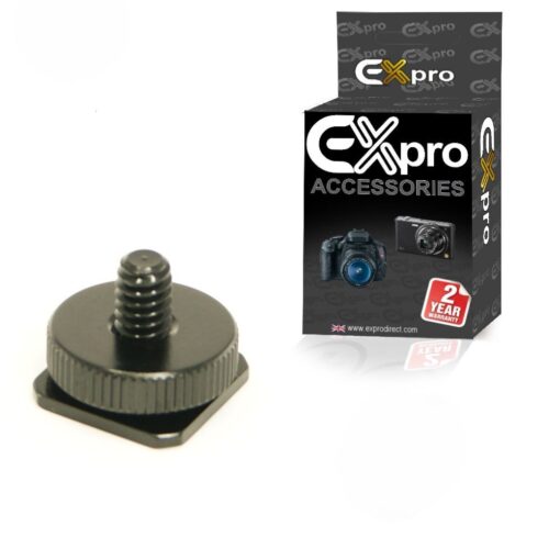 Ex-Pro Camera Flash Hot Shoe Mount 1/4" Tripod Screw Adapter for Wireless Flash Trigger, Flash Stand, Microphone