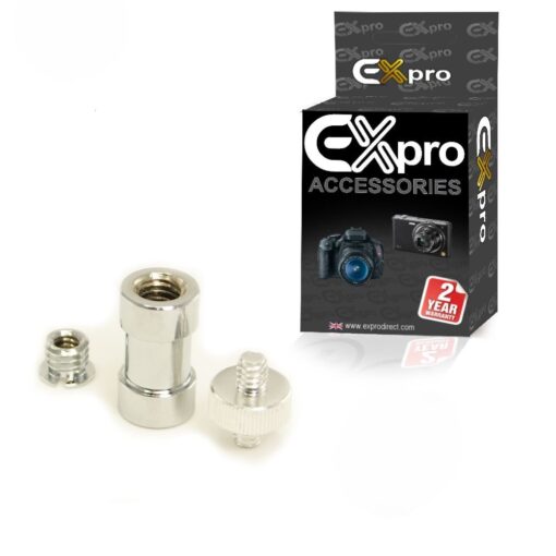 Ex-Pro Heavy Duty Screw Spigot Adapter with Dual 1/4'' Screw Wheel for Tripod, Flash Holder and Studio Photography