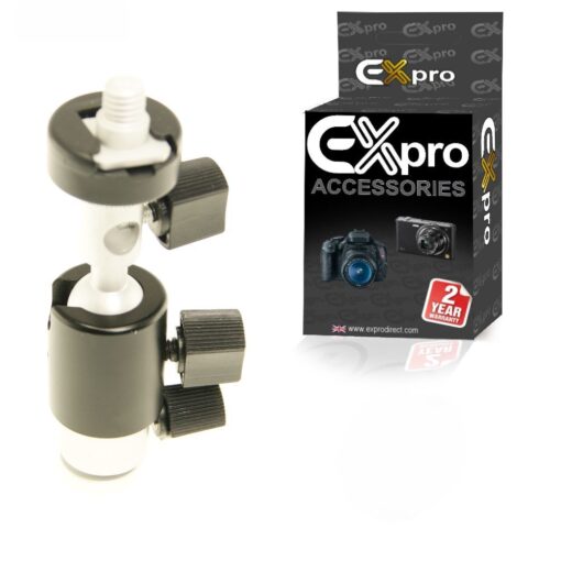 Ex-Pro K-727 Ball and Socket Swivel Tripod Ballhead with 1/4'', 3/8'' Threads spigot - including Flash Hot Shoe Adaptor