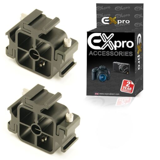 Ex-Pro Metal Triflash 3 Way Bracket with 3 Flash Cold Shoe Mounts [Bracket only] [2 Pack]