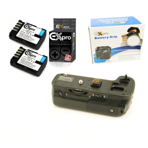 Ex-Pro® Power Grip Panasonic DMW-BGGH3 VALUE KIT with 2 x DMW-BLF19E Ex-Pro Battery Decoded Lithium Battery