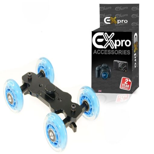 Ex-Pro Heavy Duty Camera Dolly Car Wheel Roller Slider Skater DSLR Camera Adjustable