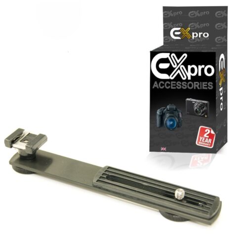 Ex-Pro Straight Hot-Shoe/LED Light mount bracket for DSLR, Camcorders and DV Cameras