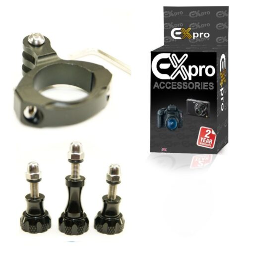 Ex-Pro® Bike Motorcycle Bicycle Aluminium above Handlebar mount adapter for Gopro HD Hero3+ Hero3 Hero2 with Screw Mount set - Bla...